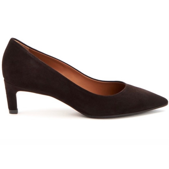 Aquatalia Marianna Suede Pointed Toe Pump Espresso - Picture 7 of 16